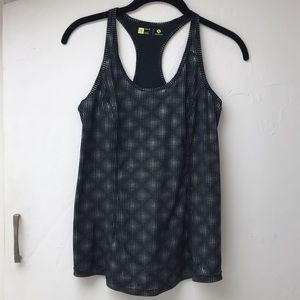 Racer back, black workout tank top